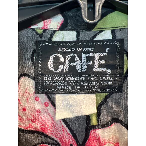 Cafe size 2XL rayon Hawaiian style button down shirt - Picture 2 of 2